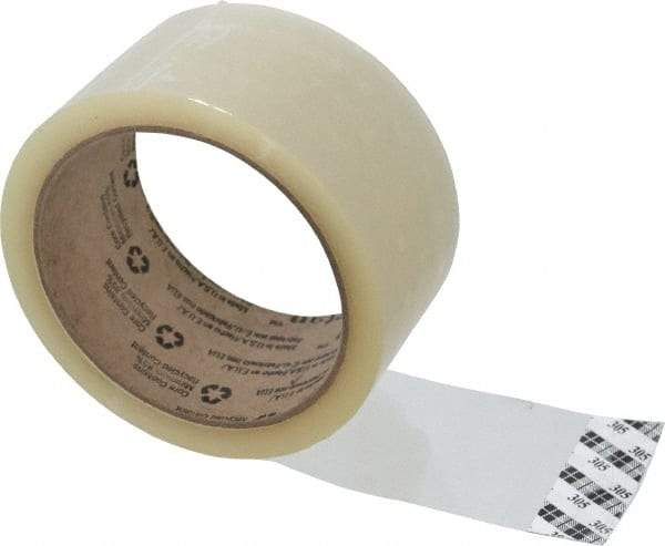 3M - 2" x 55 Yd Clear Acrylic Adhesive Sealing Tape - Polypropylene Film Backing, 1.8 mil Thick, 19 Lb Tensile Strength, Series 305 - USA Tool & Supply