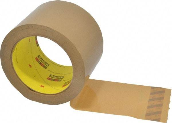 3M - 3" x 55 Yd Natural (Color) Rubber Adhesive Sealing Tape - Polypropylene Film Backing, 3.1 mil Thick, 70 Lb Tensile Strength, Series 375 - USA Tool & Supply