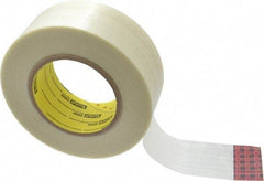 3M - 2" x 60 Yd Clear Rubber Adhesive Packaging Tape - Polypropylene Film Backing, 6.6 mil Thick, 380 Lb Tensile Strength, Series 898NR - USA Tool & Supply