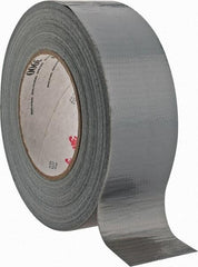 3M - 2" x 55m Silver Duct Tape - 8.1 mil, Rubber Adhesive, Polyethylene Film Backing, 32 Lb/ln Tensile Strength, 200°F Max, Series 3900 - USA Tool & Supply