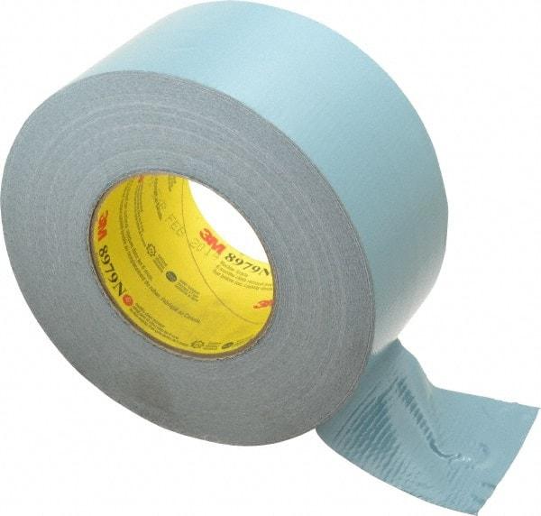 3M - 3" x 55m Blue Duct Tape - 12.1 mil, Rubber Adhesive, Polyethylene Film Backing, 36 Lb/ln Tensile Strength, 200°F Max, Series 8979N - USA Tool & Supply