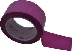 3M - Purple Solid Color Vinyl Tape - 2" Wide x 108' Long x 5.2 mil Thick, General Traffic - USA Tool & Supply