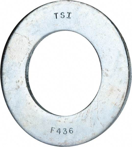Value Collection - 2" Screw, Grade 8 Alloy Steel SAE Flat Washer - 2-1/8" ID x 3-3/4" OD, 0.196" Thick, Zinc-Plated Finish - USA Tool & Supply