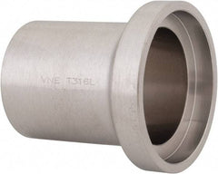 VNE - 1-1/2", E-Line Style, Sanitary Stainless Steel Pipe Long Welding Ferrule - Female Connection, Grade 316L - USA Tool & Supply