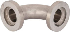 VNE - 1", E-Line Style, Sanitary Stainless Steel Pipe 90° Elbow - Female x Female Connection, Grade 304 - USA Tool & Supply