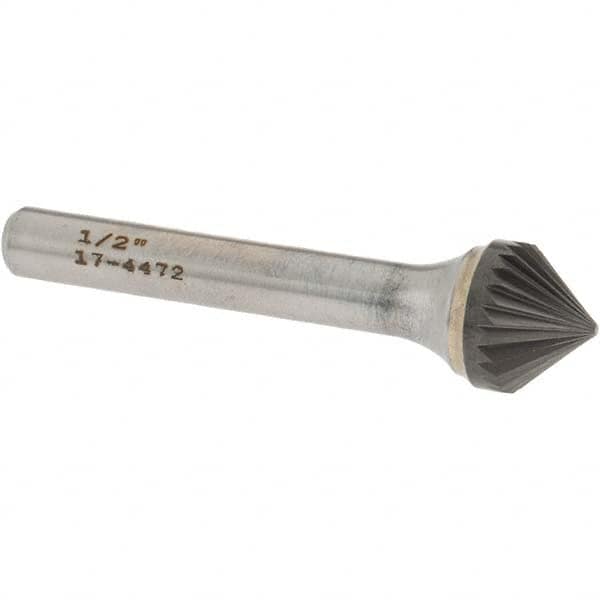 OSG - 1/2" Head Diam, 1/4" Shank Diam, 24 Flute 82° Solid Carbide Countersink - USA Tool & Supply