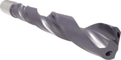 Allied Machine and Engineering - 19.5mm 140° Solid Carbide Jobber Drill - Bright Finish, Right Hand Cut, Spiral Flute, Straight Shank, 7-7/8" OAL, Standard Point - USA Tool & Supply