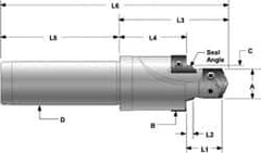 Allied Machine and Engineering - IS0 11926-1, SAE J1926-1/MS-16142 Standard, 1/2-20" Thread, 5 Tube Dash Number, 12° Porting Angle, 29/64" Pilot Diam, 5/8" Shank Diam, Indexable Spade Blade Insert Porting Tool - 2 Porting Inserts, 3.402" Overall Length - USA Tool & Supply