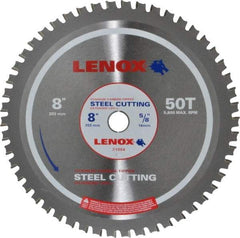 Lenox - 8" Diam, 5/8" Arbor Hole Diam, 50 Tooth Wet & Dry Cut Saw Blade - Titanium Carbide-Tipped, General Purpose Action, Standard Round Arbor - USA Tool & Supply