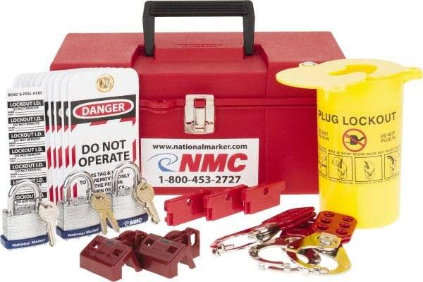 NMC - 40 Piece Electrical Lockout Kit - Keyed Differently, Comes in Tool Box - USA Tool & Supply