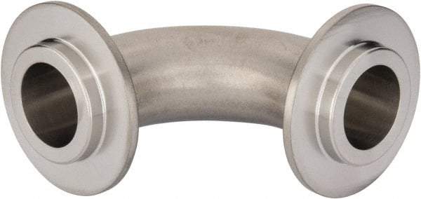 VNE - 1", E-Line Style, Sanitary Stainless Steel Pipe 90° Elbow - Male x Male Connection, Grade 304 - USA Tool & Supply