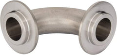 VNE - 1", E-Line Style, Sanitary Stainless Steel Pipe 90° Elbow - Male x Male Connection, Grade 304 - USA Tool & Supply