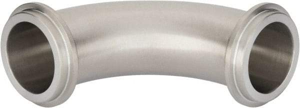 VNE - 1-1/2", E-Line Style, Sanitary Stainless Steel Pipe 90° Elbow - Male x Male Connection, Grade 304 - USA Tool & Supply