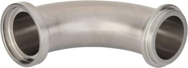 VNE - 1-1/2", E-Line Style, Sanitary Stainless Steel Pipe 90° Elbow - Male x Female Connection, Grade 304 - USA Tool & Supply