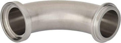 VNE - 1-1/2", E-Line Style, Sanitary Stainless Steel Pipe 90° Elbow - Male x Female Connection, Grade 304 - USA Tool & Supply