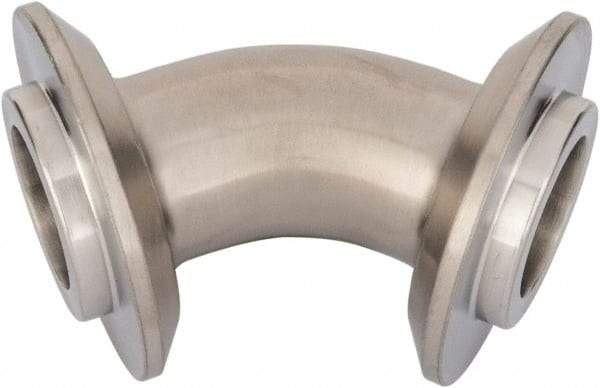 VNE - 1", E-Line Style, Sanitary Stainless Steel Pipe 45° Elbow - Male x Male Connection, Grade 304 - USA Tool & Supply