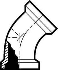 VNE - 4" E-Line Style Sanitary Stainless Steel Pipe 45° Elbow - Exact Industrial Supply