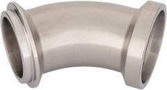 VNE - 2", E-Line Style, Sanitary Stainless Steel Pipe 45° Elbow - Male x Female Connection, Grade 304 - USA Tool & Supply