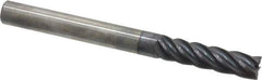 Accupro - 3/8", 1-1/2" LOC, 3/8" Shank Diam, 4" OAL, 5 Flute, Solid Carbide Square End Mill - Single End, AlTiN Finish, Spiral Flute, Variable° Helix, Centercutting, Right Hand Cut, Right Hand Flute - USA Tool & Supply