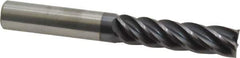 Accupro - 1/2", 2" LOC, 1/2" Shank Diam, 4" OAL, 5 Flute, Solid Carbide Square End Mill - Single End, AlTiN Finish, Spiral Flute, Variable° Helix, Centercutting, Right Hand Cut, Right Hand Flute - USA Tool & Supply