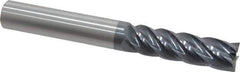 Accupro - 5/8", 2-1/4" LOC, 5/8" Shank Diam, 5" OAL, 5 Flute, Solid Carbide Square End Mill - Single End, AlTiN Finish, Spiral Flute, Variable° Helix, Centercutting, Right Hand Cut, Right Hand Flute - USA Tool & Supply
