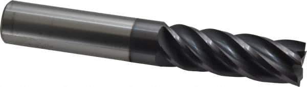 Accupro - 3/4", 2-1/4" LOC, 3/4" Shank Diam, 5" OAL, 5 Flute, Solid Carbide Square End Mill - Single End, AlTiN Finish, Spiral Flute, Variable° Helix, Centercutting, Right Hand Cut, Right Hand Flute - USA Tool & Supply