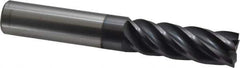 Accupro - 3/4", 2-1/4" LOC, 3/4" Shank Diam, 5" OAL, 5 Flute, Solid Carbide Square End Mill - Single End, AlTiN Finish, Spiral Flute, Variable° Helix, Centercutting, Right Hand Cut, Right Hand Flute - USA Tool & Supply