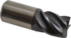 Accupro - 1", 1-1/4" LOC, 1" Shank Diam, 3" OAL, 5 Flute, Solid Carbide Square End Mill - Single End, AlTiN Finish, Spiral Flute, Variable° Helix, Centercutting, Right Hand Cut, Right Hand Flute - USA Tool & Supply