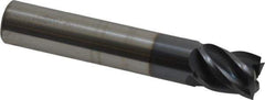 Accupro - 7/16", 9/16" LOC, 7/16" Shank Diam, 2-1/2" OAL, 5 Flute, Solid Carbide Square End Mill - Single End, AlTiN Finish, Spiral Flute, Variable° Helix, Centercutting, Right Hand Cut, Right Hand Flute - USA Tool & Supply