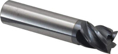 Accupro - 5/8", 3/4" LOC, 5/8" Shank Diam, 3" OAL, 5 Flute, Solid Carbide Square End Mill - Single End, AlTiN Finish, Spiral Flute, Variable° Helix, Centercutting, Right Hand Cut, Right Hand Flute - USA Tool & Supply