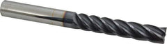 Accupro - 5/8", 3-1/4" LOC, 5/8" Shank Diam, 6" OAL, 5 Flute, Solid Carbide Square End Mill - Single End, AlTiN Finish, Spiral Flute, Variable° Helix, Centercutting, Right Hand Cut, Right Hand Flute - USA Tool & Supply