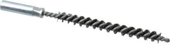 Value Collection - 1/4" Diam Helical Steel Tube Brush - 0.006" Filament Diam, 2-3/8" Brush Length, 4" OAL, 3/16-24 Female Shank - USA Tool & Supply