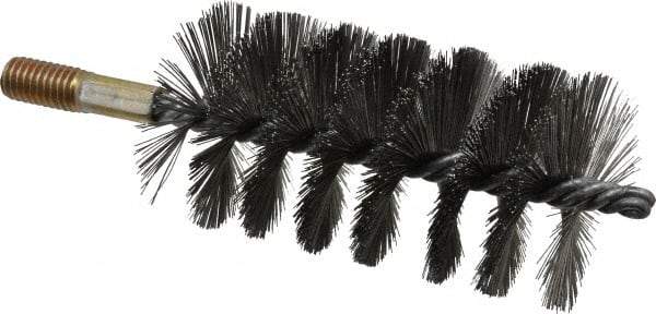 Value Collection - 2-1/4" Diam Helical Steel Tube Brush - Single Spiral, 0.012" Filament Diam, 4-1/4" Brush Length, 7-1/2" OAL, 1/2-12 Male Shank - USA Tool & Supply
