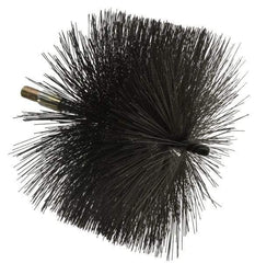 Value Collection - 8" Diam Helical Steel Tube Brush - 0.02" Filament Diam, 4-1/4" Brush Length, 7-1/2" OAL, 1/2-12 Male Shank - USA Tool & Supply
