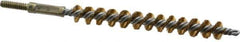 Value Collection - 3/8" Diam Helical Brass Tube Brush - 0.005" Filament Diam, 3-1/8" Brush Length, 5-1/8" OAL, 3/16-24 Male Shank - USA Tool & Supply