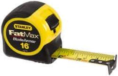 Stanley - 16' x 1-1/4" Yellow Blade Tape Measure - 1/16" Graduation, Inch Graduation Style, Yellow/Black Case - USA Tool & Supply
