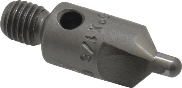 Made in USA - 1-1/8" OAL, 3/8" Head Diam, 2 Flute, 100° Incl Angle, Integral Pilot, Adjustable Stop Countersink - USA Tool & Supply