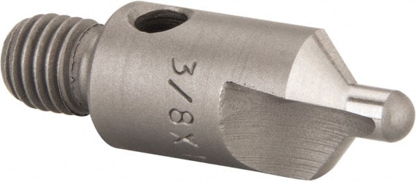 Made in USA - 1-1/8" OAL, 3/8" Head Diam, 2 Flute, 100° Incl Angle, Integral Pilot, Adjustable Stop Countersink - USA Tool & Supply