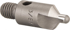 Made in USA - 1-1/8" OAL, 3/8" Head Diam, 2 Flute, 100° Incl Angle, Integral Pilot, Adjustable Stop Countersink - USA Tool & Supply
