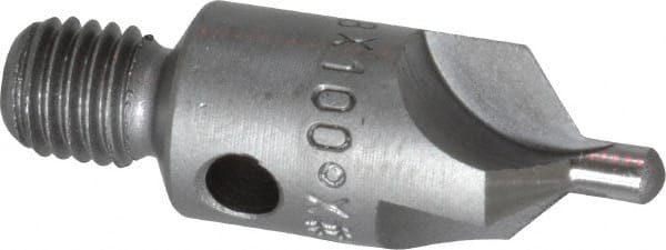 Made in USA - 1-1/8" OAL, 3/8" Head Diam, 3 Flute, 100° Incl Angle, Integral Pilot, Adjustable Stop Countersink - USA Tool & Supply