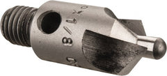 Made in USA - 1-1/8" OAL, 3/8" Head Diam, 3 Flute, 100° Incl Angle, Integral Pilot, Adjustable Stop Countersink - USA Tool & Supply