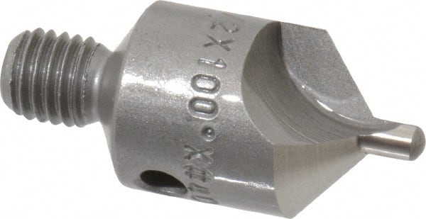 Made in USA - 1-1/8" OAL, 1/2" Head Diam, 2 Flute, 100° Incl Angle, Integral Pilot, Adjustable Stop Countersink - USA Tool & Supply