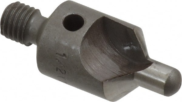 Made in USA - 2-1/2" OAL, 1/2" Head Diam, 2 Flute, 100° Incl Angle, Integral Pilot, Adjustable Stop Countersink - USA Tool & Supply