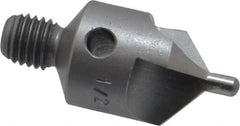 Made in USA - 1-1/8" OAL, 1/2" Head Diam, 3 Flute, 100° Incl Angle, Integral Pilot, Adjustable Stop Countersink - USA Tool & Supply