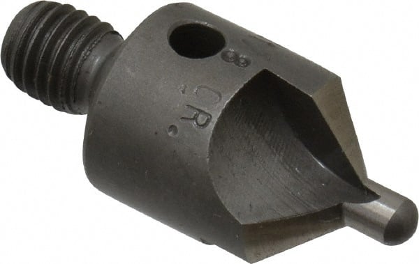 Made in USA - 2-1/2" OAL, 1/2" Head Diam, 3 Flute, 100° Incl Angle, Integral Pilot, Adjustable Stop Countersink - USA Tool & Supply