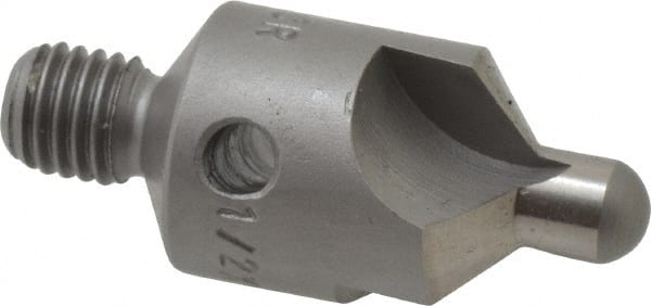 Made in USA - 2-1/2" OAL, 1/2" Head Diam, 3 Flute, 100° Incl Angle, Integral Pilot, Adjustable Stop Countersink - USA Tool & Supply