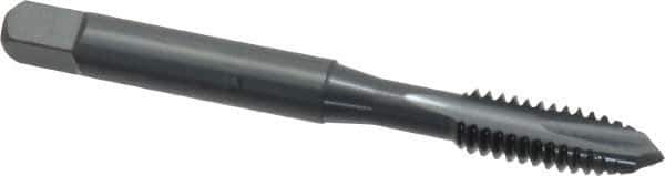 OSG - 3/8-24 UNF, 3 Flute, Oxide Finish, High Speed Steel Spiral Point Tap - Plug Chamfer, Right Hand Thread, 2-15/16" OAL, 1-1/4" Thread Length, 0.381" Shank Diam, 3B Class of Fit - Exact Industrial Supply