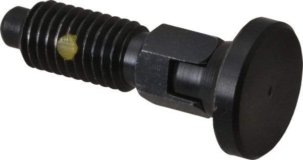 Gibraltar - M10x1.5, 20mm Thread Length, 0.236" Max Plunger Diam, 0.22 Lb Init to 2.02 Lb Final End Force, Locking Knob Handle Plunger - Delrin Knob, 0.98" Body Length, 0.79" Length Under Head/Shoulder, 0.196" Plunger Projection - USA Tool & Supply