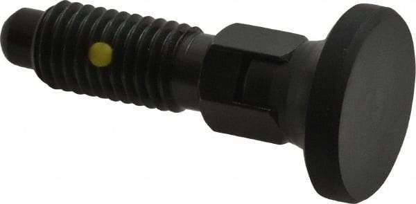 Gibraltar - M12x1.75, 25mm Thread Length, 0.314" Max Plunger Diam, 0.56 Lb Init to 1.8 Lb Final End Force, Locking Knob Handle Plunger - Delrin Knob, 1.2" Body Length, 0.98" Length Under Head/Shoulder, 0.236" Plunger Projection - USA Tool & Supply