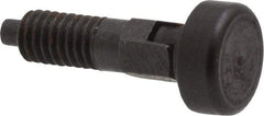 Gibraltar - M6x1.0, 13mm Thread Length, 0.118" Max Plunger Diam, 0.11 Lb Init to 0.34 Lb Final End Force, Locking Knob Handle Plunger - Delrin Knob, 0.63" Body Length, 1/2" Length Under Head/Shoulder, 0.118" Plunger Projection - USA Tool & Supply